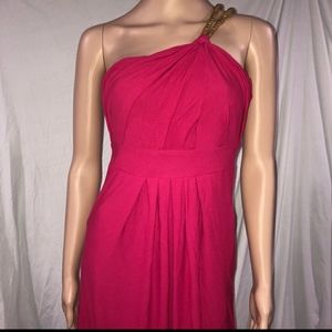 GUC T-BAGS One Shoulder 2 Ropes Pink Dress Sz Xs